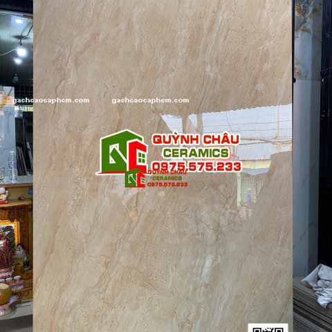 Gạch lát nền 120x180 khổ lớn màu kem vân đá diana beige ấn độ cao cấp