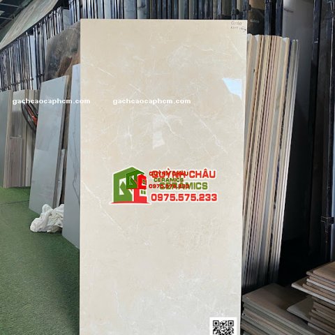 Gạch lát nền 60x120 ấn độ kem bóng đẹp cao cấp