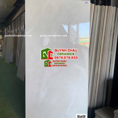 Gạch lát nền 60x120 ấn độ xám kem bóng kính              