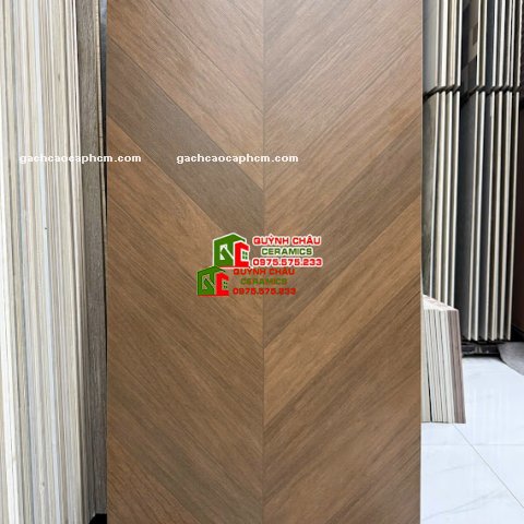 Gạch lát nền 60x120 giả gỗ nâu óc chó vân xương cá