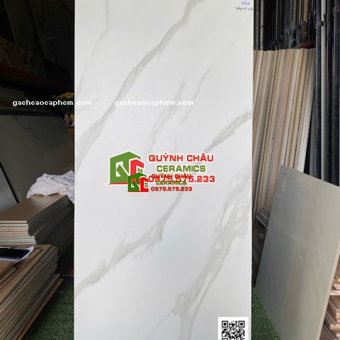 Gạch lát nền 60x120 trắng mờ vân giả đá        