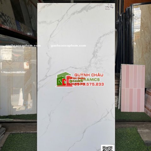 Gạch lát nền 60x120 trắng vân baby skin ấn độ cao cấp