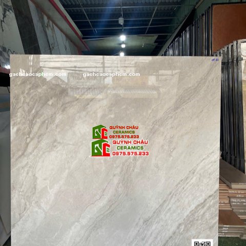 Gạch lát nền Á Mỹ 120x120 màu xám đối vân bóng kiếng