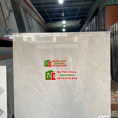 Gạch lát nền Á Mỹ 120x120 màu xám vân đá bóng kiếng