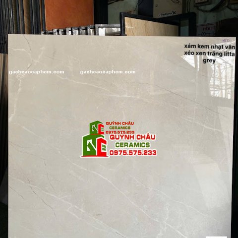 Gạch lát nền ấn độ 120x120 xám kem vân trắng bóng kiếng