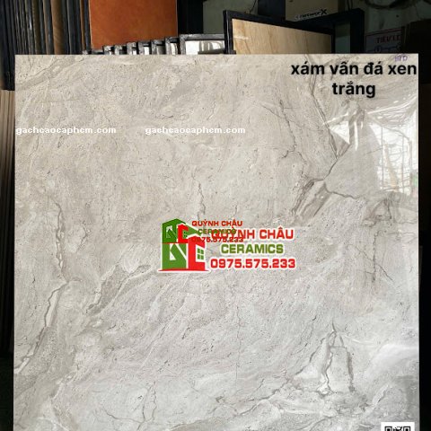 Gạch lát nền ấn độ 120x120 xám vân đá Marble bóng kiếng