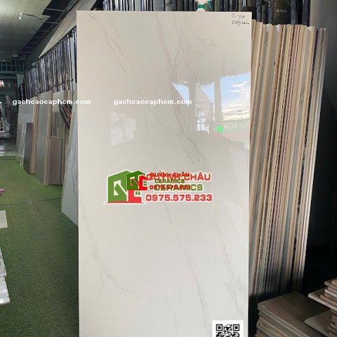 Gạch lát nền ấn độ 60x120 bóng trắng vân cao cấp