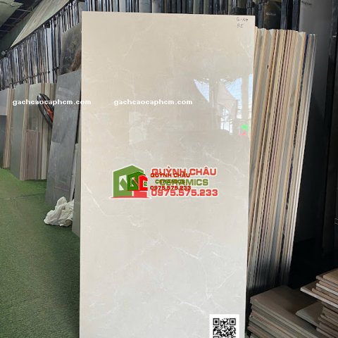 Gạch lát nền ấn độ 60x120 kem nhạt bóng kính cao cấp