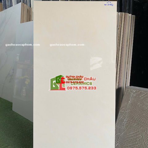 Gạch lát nền CMC 60x120 kem vàng vân nhạt bóng kính