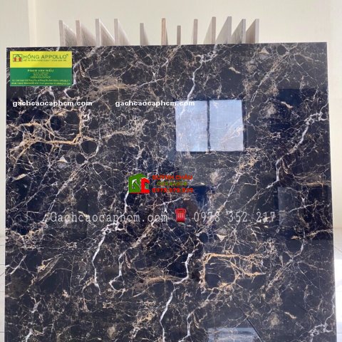 Gạch lát nền granite 100x100 vân đá nâu đen đẹp bóng kiếng sang chảnh