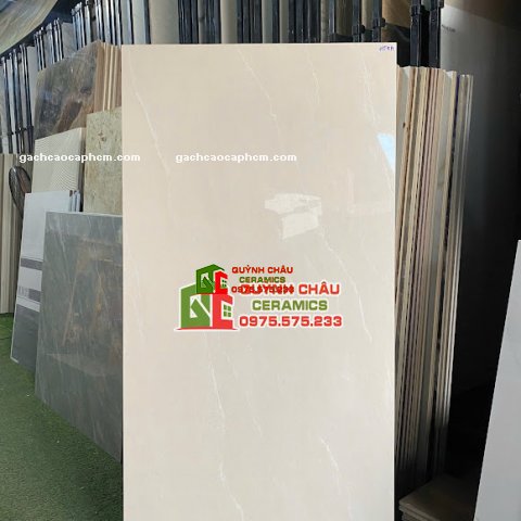 Gạch lát nền Vicenza 60x120 màu kem bóng