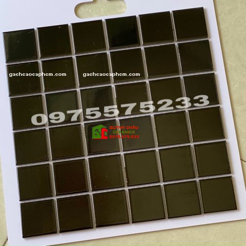 Gạch mosaic 306x306 đen mờ men gốm HD