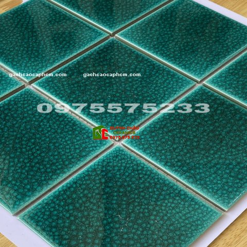 Gạch mosaic vỉ 305x305 men màu xanh gốm HD