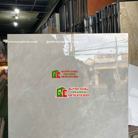 Gạch nhập khẩu ấn độ 1000x1000mm bóng kiếng xám vân đá