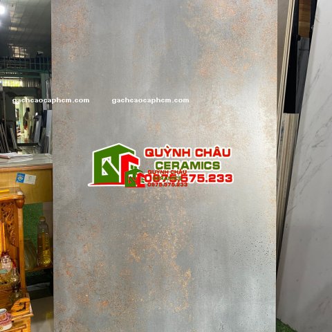 Gạch nhập khẩu size 80x160 hiệu ứng màu đồng rỉ sét xám Nera Stell Effect bề mặt mờ độc đáo