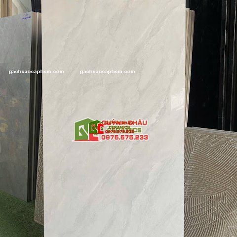 Gạch ốp lát CMC 60x120 bóng kính xám nhạt vân đá