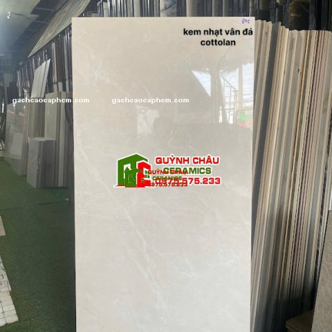 Gạch ốp lát Viglacera granite 60x120 kem nhạt bóng kính