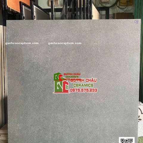 Gạch terrazzo 120x120 xám mờ giả đá mài cao cấp                    