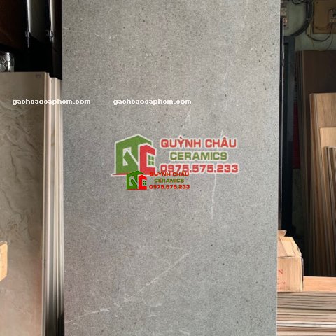 Gạch terrazzo 80x160 mờ xám đậm đá mài