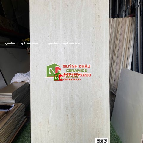 Gạch Travertine vân sọc màu kem 60x120 ấn độ