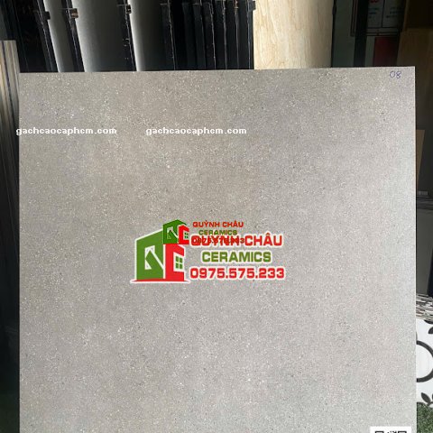 Gạch xương đá trắng 120x120 terrazzo full body mờ xám                   