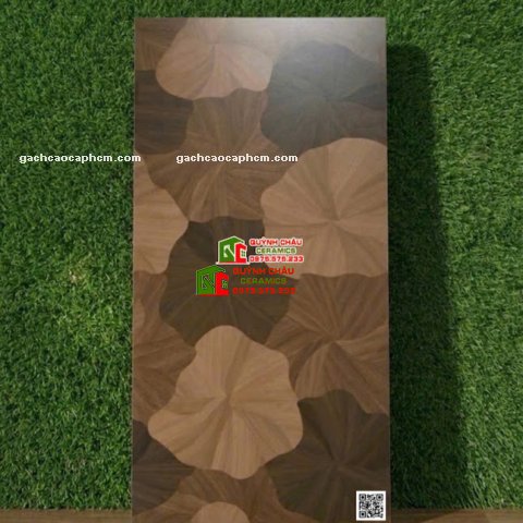 Mẫu gạch lá sen 60x120cm màu đậm gỗ