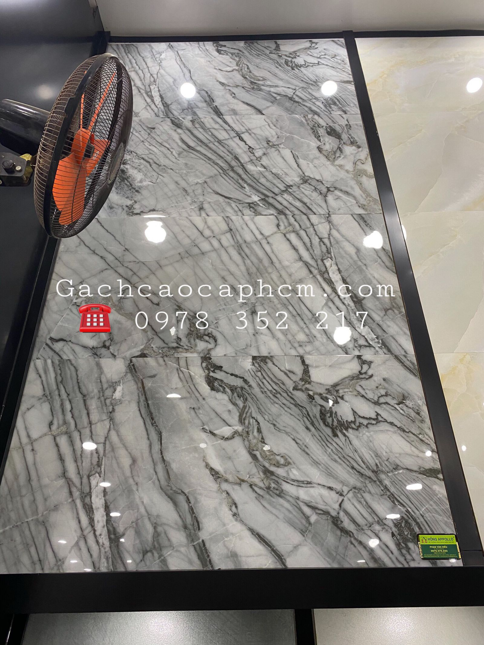 Gạch Bóng Kiếng 60x120 Đá Marble Sọc Trắng Đen