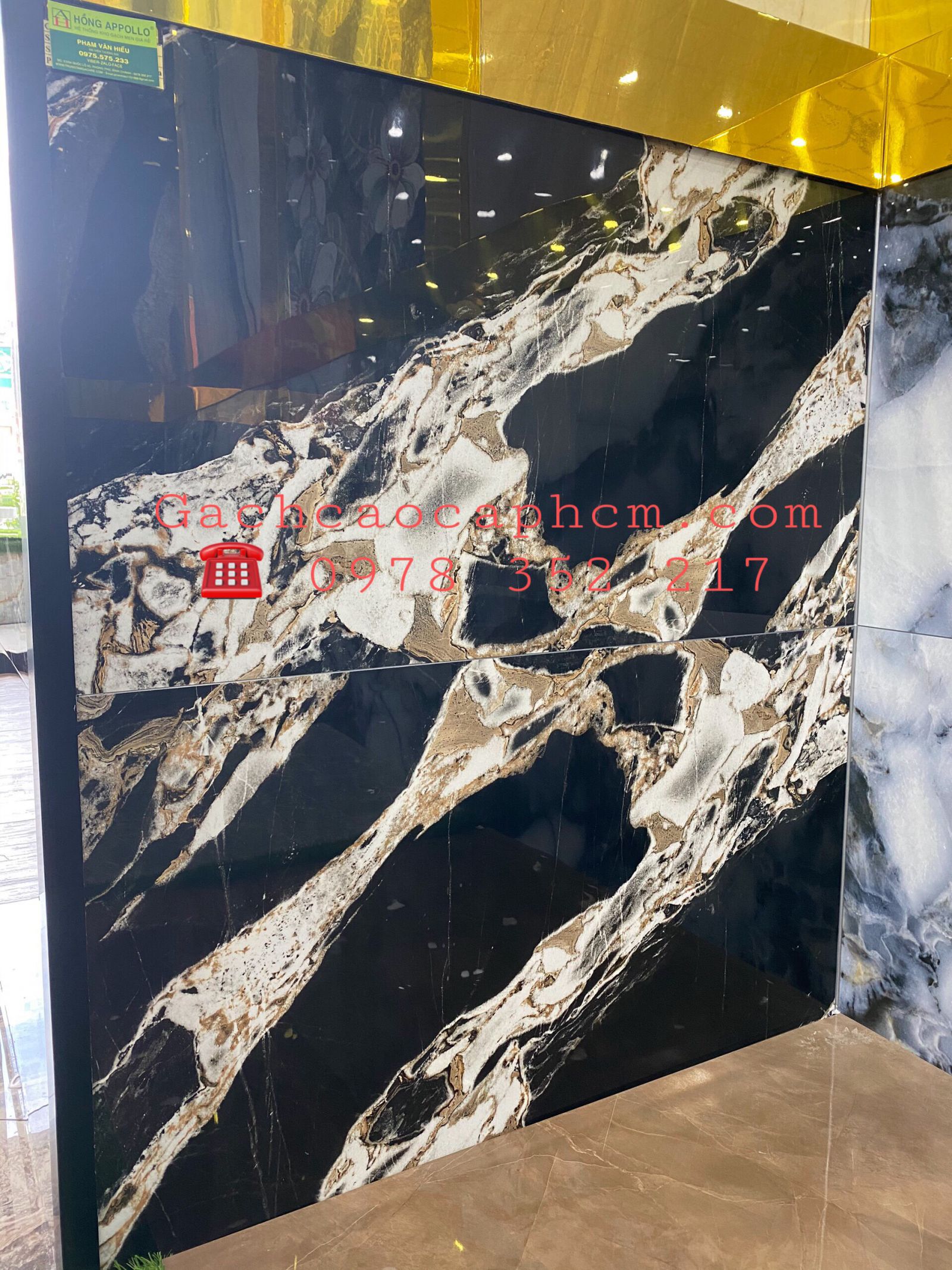 Gạch Nhập Khẩu Ấn Độ Cao Cấp 600x1200 Đá Marble Đen Trắng