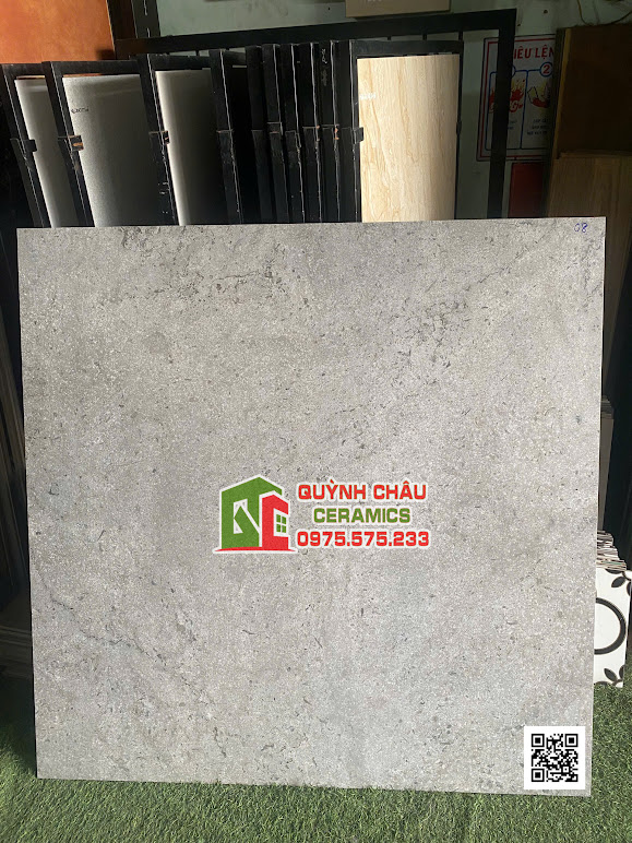Gạch ấn độ 120x120 mờ xám full body xương đá
