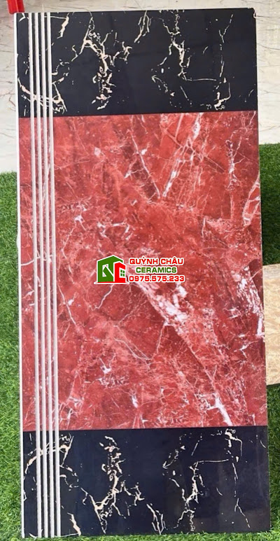 Gạch lát cầu thang 47x100 đỏ đen vân cam