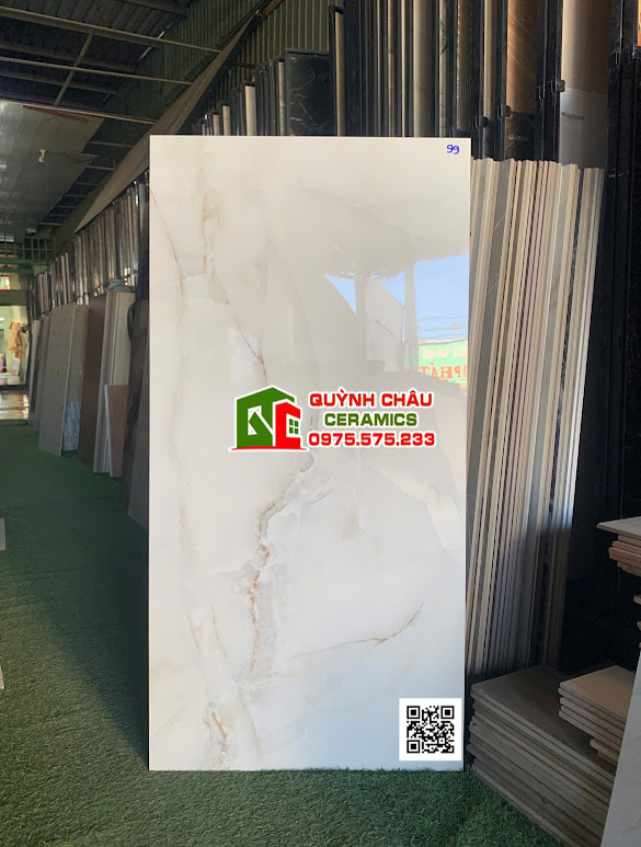 Gạch bóng kính 60x120 kem rạn vân đá ấn độ cao cấp