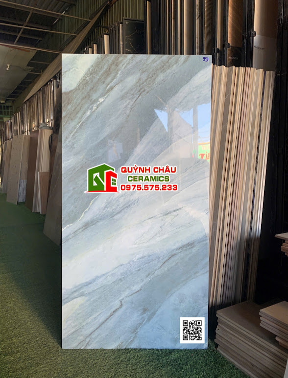 Gạch lát nền 60x120 xám xanh vân đá bóng kính