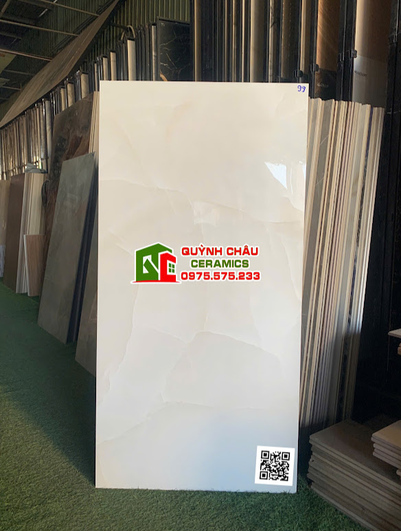 Gạch bóng kính 60x120 màu kem sữa vân đá ấn độ