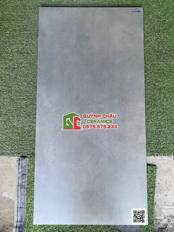 Gạch 60x120 đá mờ vân giả màu xi măng đậm