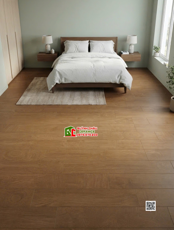 Gạch lát phòng ngủ 60x120 vân gỗ ghép đa kích thước