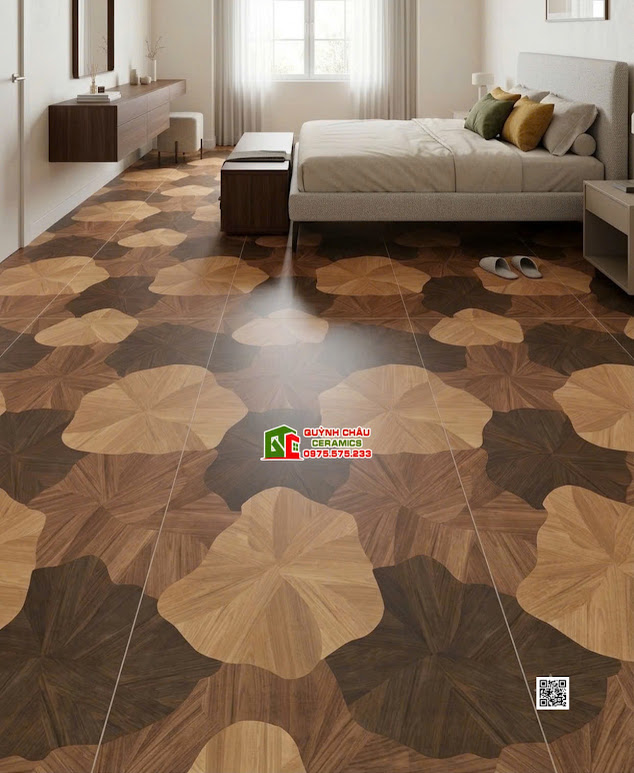 Gạch lá sen 60x120cm trung quốc lát nền phòng ngủ
