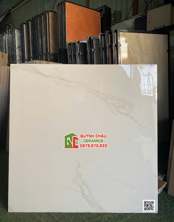 Gạch khổ lớn 1000x1000 ấn độ lát nền trắng bóng kiếng vân đá