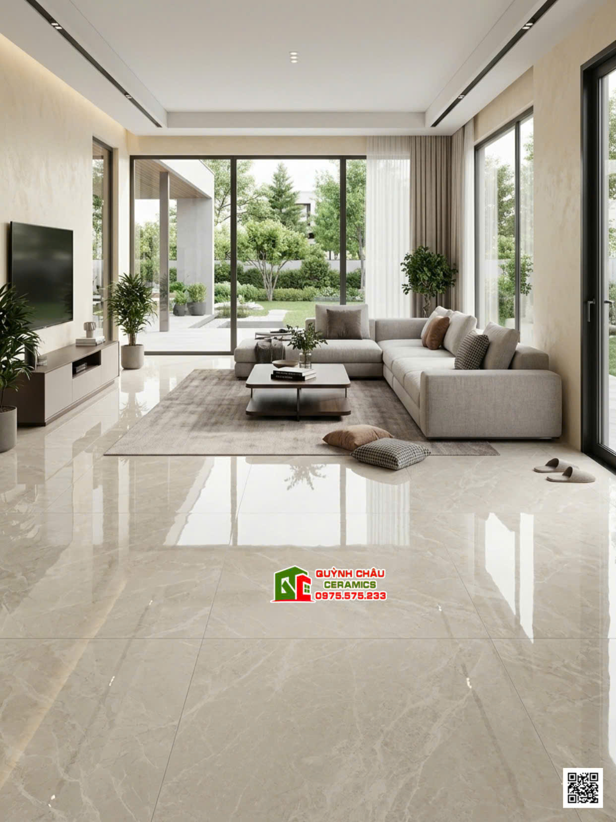 Gạch lát nền ấn độ 120x120 bóng kiếng xám nhạt
