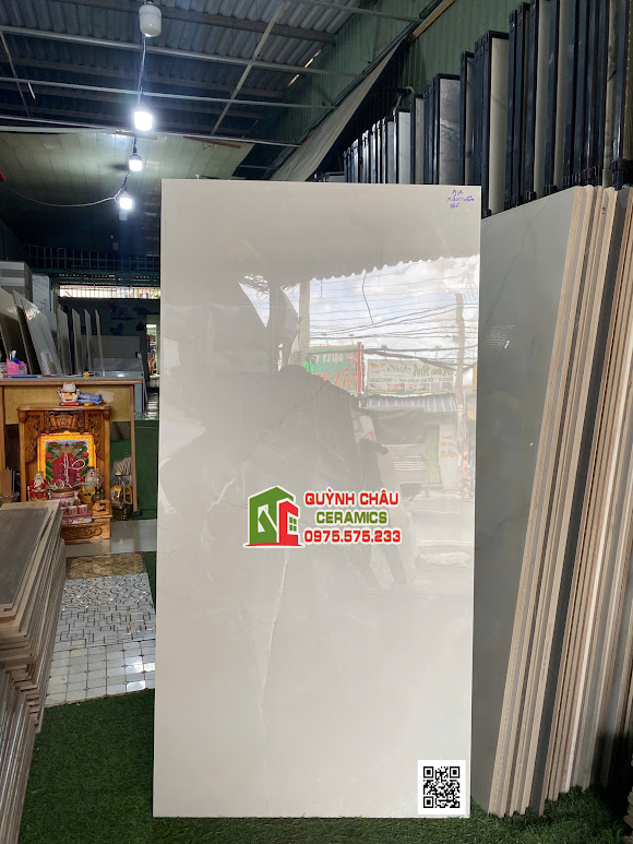 Gạch lát nền ấn độ 60x120 đá xám nhạt bóng kính