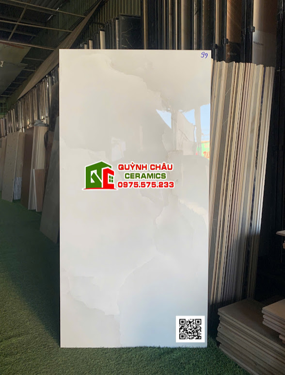 Gạch lát nền 60x120 vân ngọc xám nhạt bóng kính ấn độ