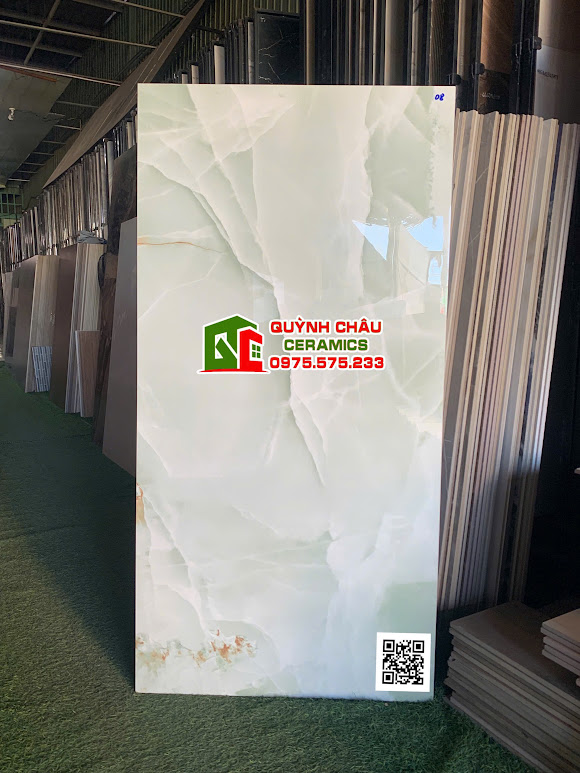 Gạch 60x120 xanh ngọc bích cẩm thạch bóng kính