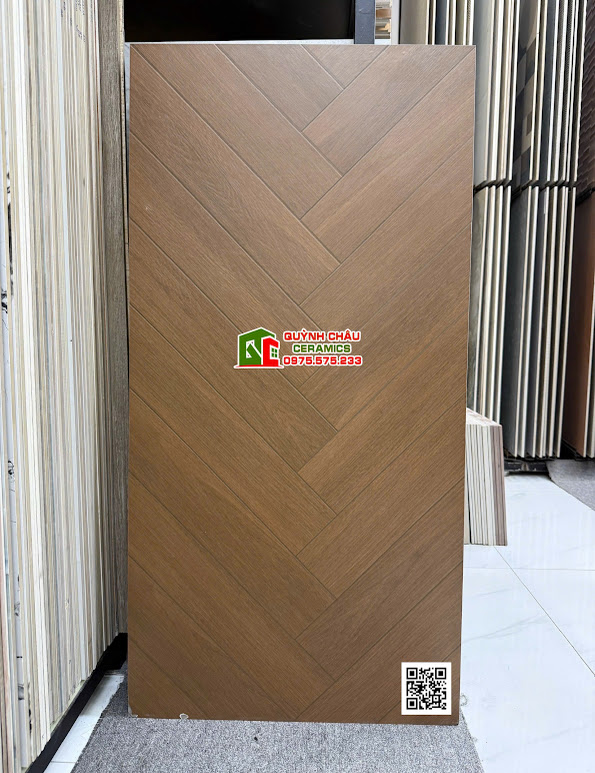 Gạch khổ lớn giả gỗ xương cá nhập khẩu 60x120cm cao cấp
