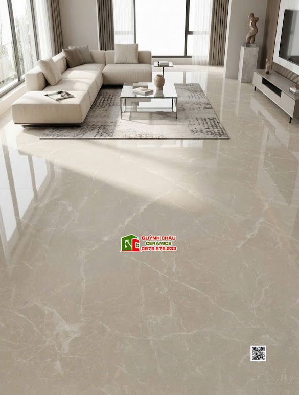 Gạch lát nền ấn độ 120x180 bóng kiếng xám vân trắng