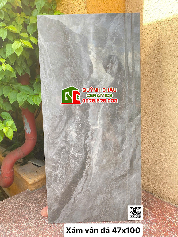 Gạch lát bậc cầu thang 47x100 vân đá xám chống trơn