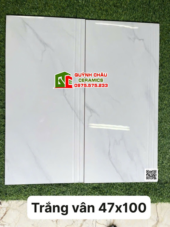 Gạch lát cầu thang trắng vân mây 47x100 trung quốc