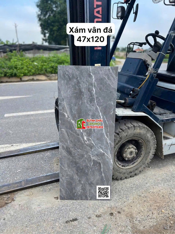 Gạch lát cầu thang 47x120 vân đá xám cao cấp