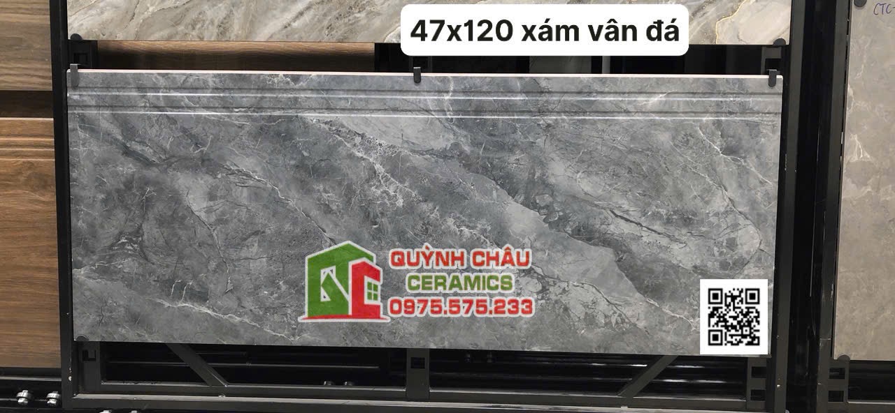 Gạch lát cầu thang xám giả đá 47x120 trung quốc