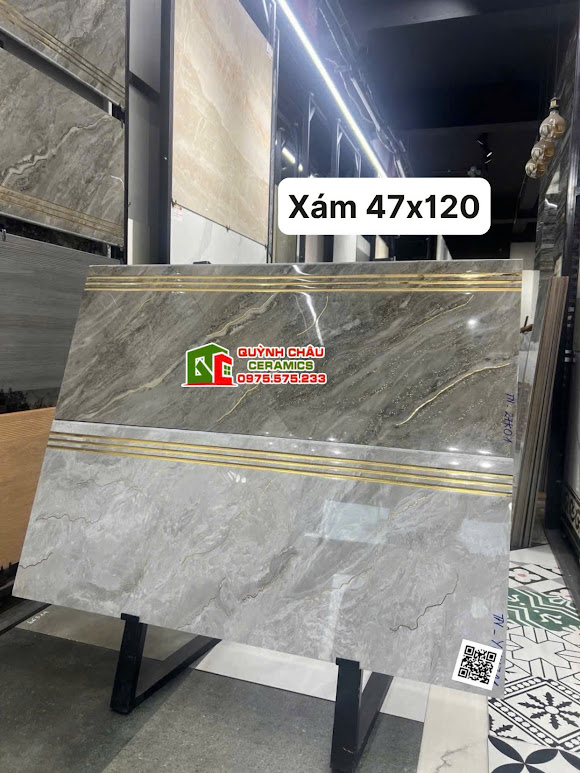 Gạch lát cầu thang khắc kim 47x120 trung quốc