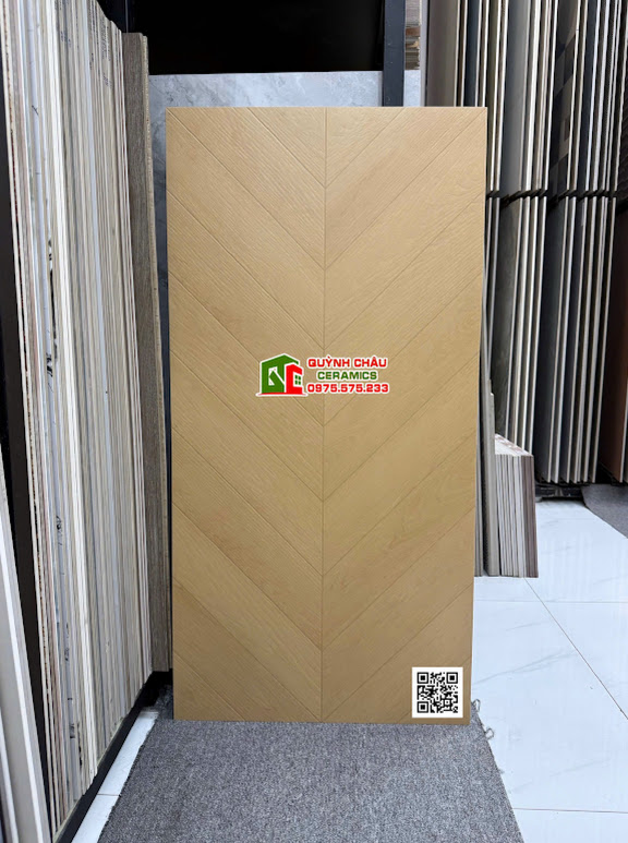 Gạch giả gỗ màu vàng vân xương cá 60x120 ốp lát cao cấp