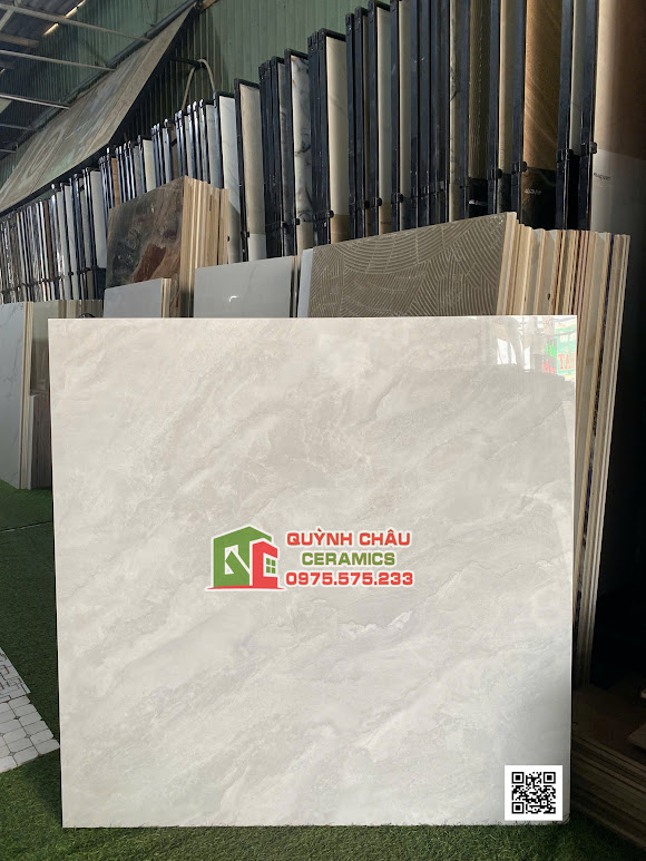 Gạch lát nền bóng kính 100x100 giả vân đá xám